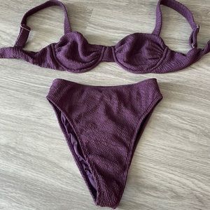 TJ Swim Juliet High Waisted Bikini Set - Plum